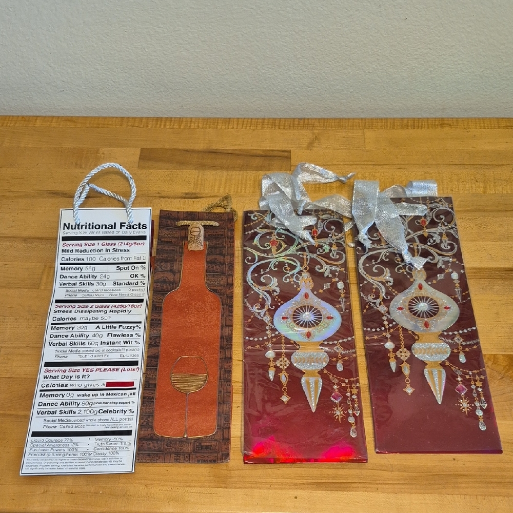 4 Wine Bottle Gift Bags
